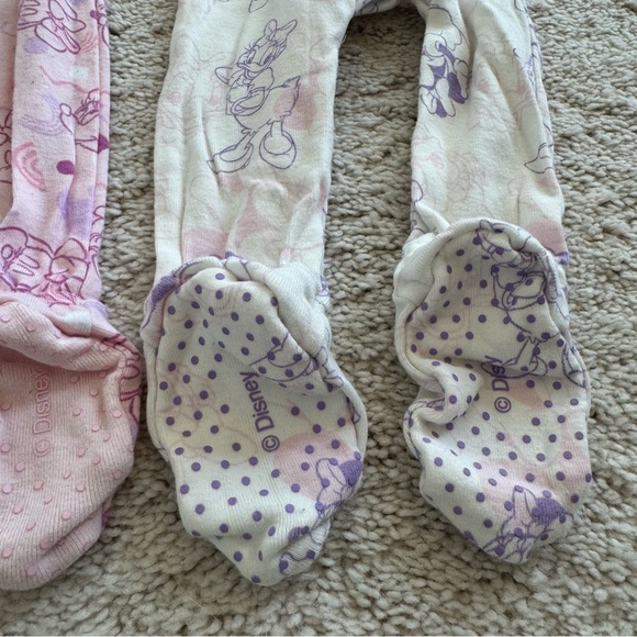 6-9M Disney Baby Minnie Mouse & Daisy 2 Footies Coveralls - Picture 9 of 9